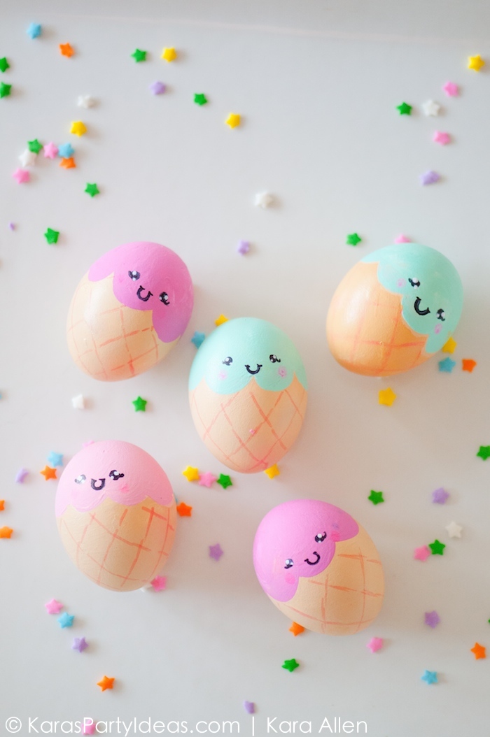 Fun Easter Egg Decorating Ideas; Ice cream cone Easter eggs