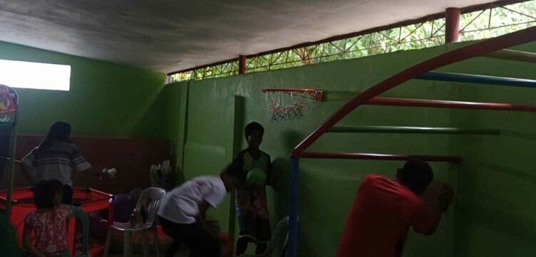 Basketball at the indoor play area